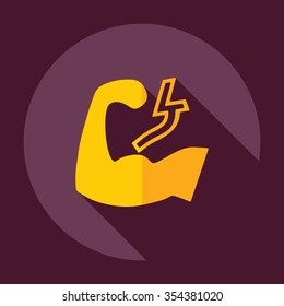 Flat modern design with shadow  Icon biceps