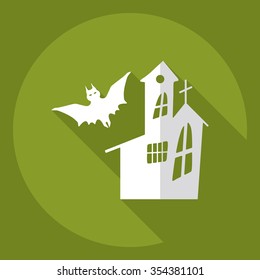 Flat modern design with shadow  Icon Vampire bat 