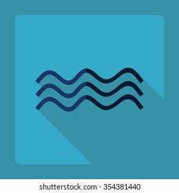 Flat modern design with shadow  Icon wave