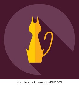 Flat modern design with shadow  Icon cat