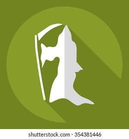 Flat modern design with shadow  Icon grim 