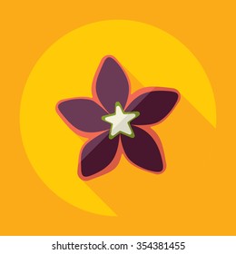 Flat modern design with shadow Icon  flower