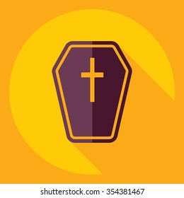 Flat modern design with shadow  Icon headstone