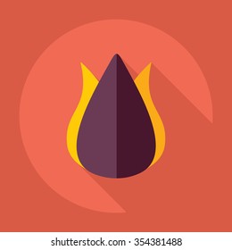 Flat modern design with shadow Icon  flower