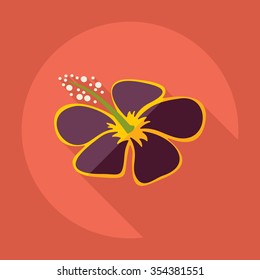 Flat modern design with shadow Icon  flower