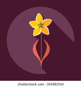 Flat modern design with shadow Icon  flower