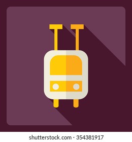 Flat modern design with shadow  Icon trolleybus