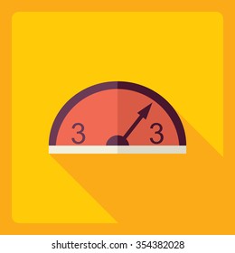 Flat modern design with shadow  Icon speedometer