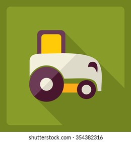 Flat modern design with shadow  Icon tractor