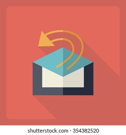 Flat modern design with shadow  Icon message