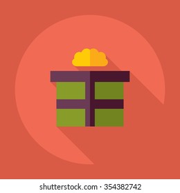 Flat modern design with shadow Icon  gift