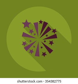 Flat modern design with shadow Icon  firework