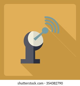 Flat modern design with shadow  Icon satellite