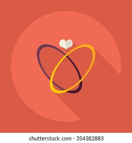 Flat modern design with shadow Icon  wedding rings