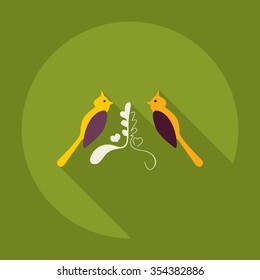 Flat modern design with shadow Icon  dove