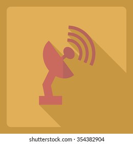 Flat modern design with shadow  Icon satellite