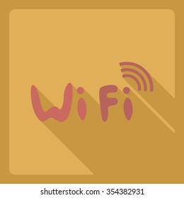 Flat modern design with shadow  Icon wi-fi