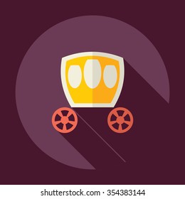 Flat modern design with shadow Icon  carriage