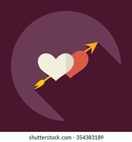 Flat modern design with shadow Icon  hearts