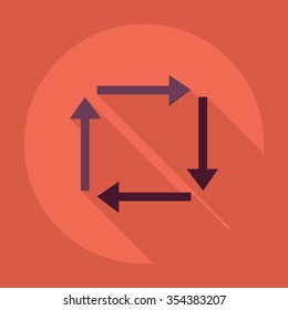 Flat modern design with shadow Icon  arrow