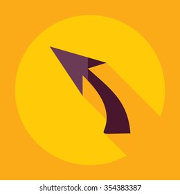 Flat modern design with shadow Icon  arrow