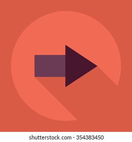 Flat modern design with shadow Icon  arrow