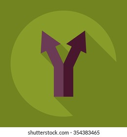Flat modern design with shadow Icon  arrow