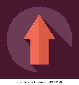 Flat modern design with shadow Icon  arrow