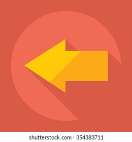 Flat modern design with shadow Icon  arrow