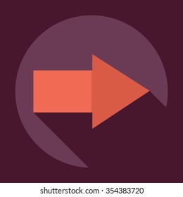 Flat modern design with shadow Icon  arrow
