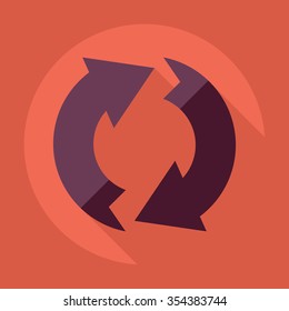 Flat modern design with shadow Icon  arrow