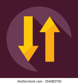 Flat modern design with shadow Icon  arrow