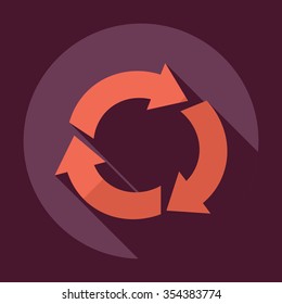 Flat modern design with shadow Icon  arrow