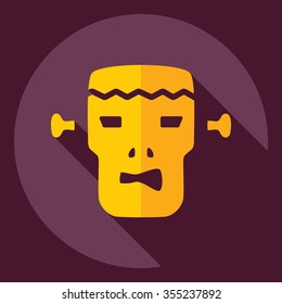 Flat modern design with shadow  Icon Frankenstein