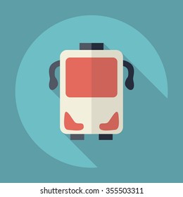 Flat modern design with shadow Icon  bus