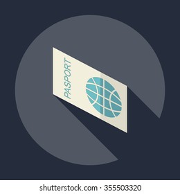 Flat modern design with shadow Icon  international passport