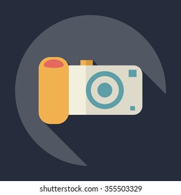 Flat modern design with shadow Icon camera