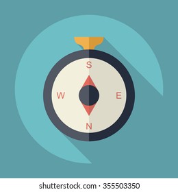 Flat modern design with shadow Icon  compass