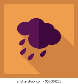 Flat modern design with shadow  Icon rain