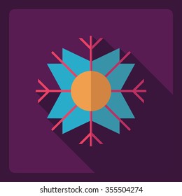 Flat modern design with shadow  Icon snowflake