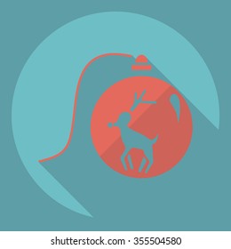 Flat modern design with shadow  Icon Christmas balls