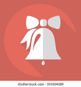 Flat modern design with shadow  Icon Christmas decoration