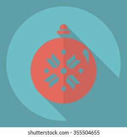 Flat modern design with shadow  Icon Christmas balls