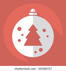 Flat modern design with shadow  Icon Christmas balls