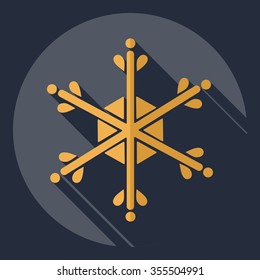 Flat modern design with shadow  Icon snowflake
