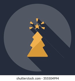 Flat modern design with shadow  Icon Christmas tree