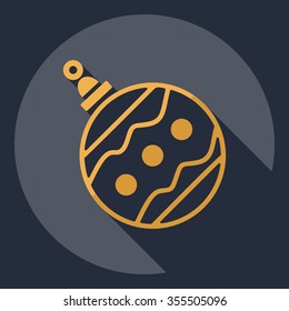 Flat modern design with shadow  Icon Christmas decoration