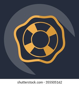 Flat modern design with shadow  Icon Lifebuoy