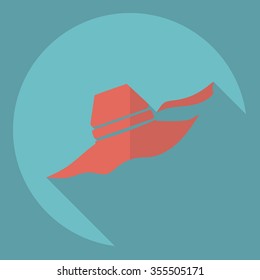 Flat modern design with shadow  Icon hat