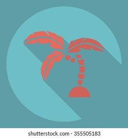 Flat modern design with shadow  Icon palm tree